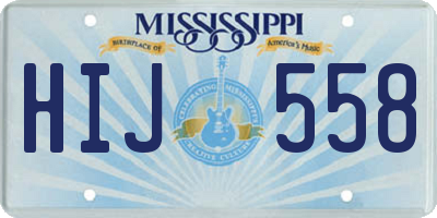 MS license plate HIJ558