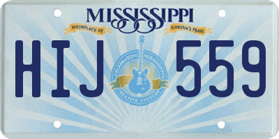 MS license plate HIJ559