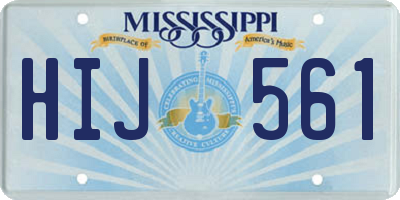 MS license plate HIJ561