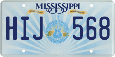 MS license plate HIJ568