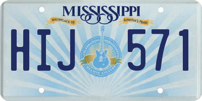 MS license plate HIJ571