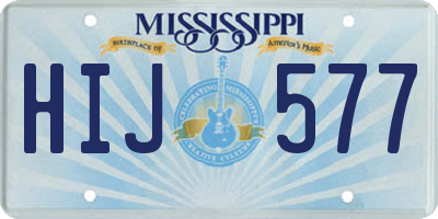 MS license plate HIJ577