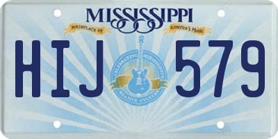 MS license plate HIJ579