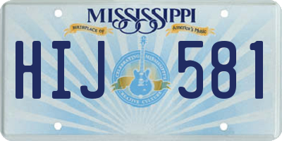 MS license plate HIJ581