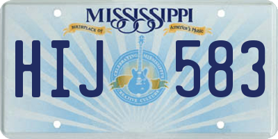 MS license plate HIJ583