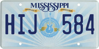 MS license plate HIJ584