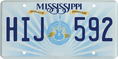 MS license plate HIJ592