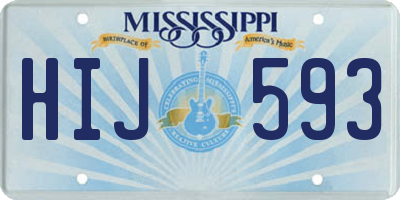 MS license plate HIJ593