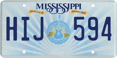 MS license plate HIJ594