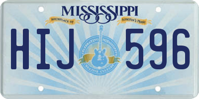MS license plate HIJ596