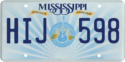 MS license plate HIJ598