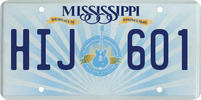 MS license plate HIJ601