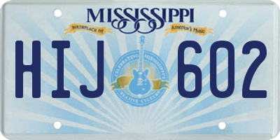 MS license plate HIJ602