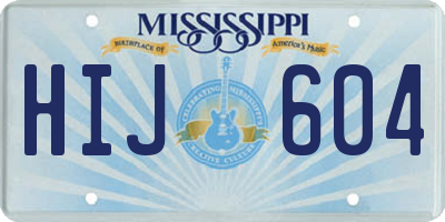 MS license plate HIJ604