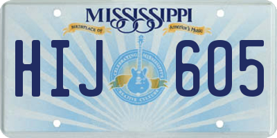MS license plate HIJ605
