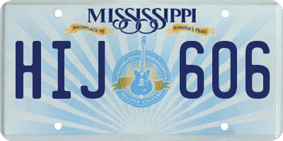MS license plate HIJ606