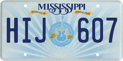 MS license plate HIJ607
