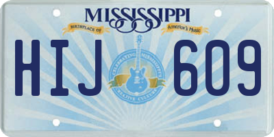 MS license plate HIJ609