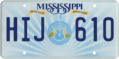 MS license plate HIJ610
