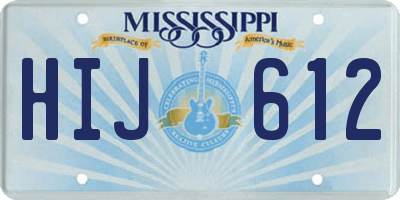 MS license plate HIJ612