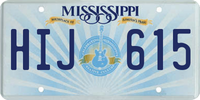 MS license plate HIJ615