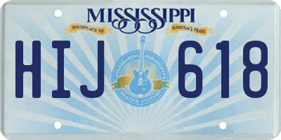 MS license plate HIJ618