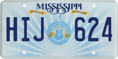 MS license plate HIJ624