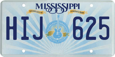 MS license plate HIJ625