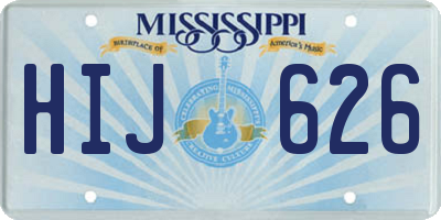 MS license plate HIJ626