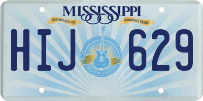 MS license plate HIJ629