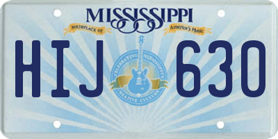 MS license plate HIJ630