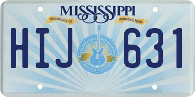 MS license plate HIJ631