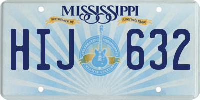MS license plate HIJ632