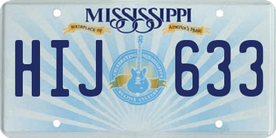 MS license plate HIJ633