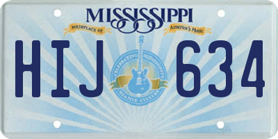 MS license plate HIJ634