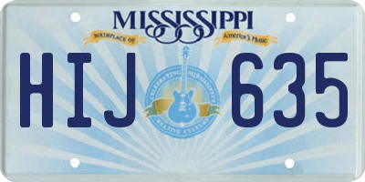 MS license plate HIJ635