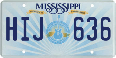 MS license plate HIJ636