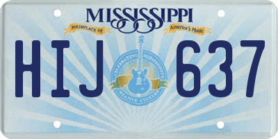 MS license plate HIJ637