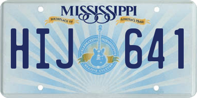 MS license plate HIJ641