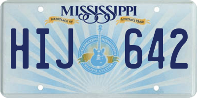 MS license plate HIJ642