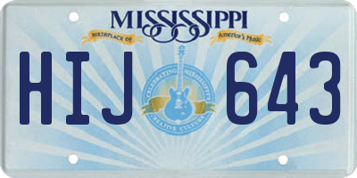 MS license plate HIJ643