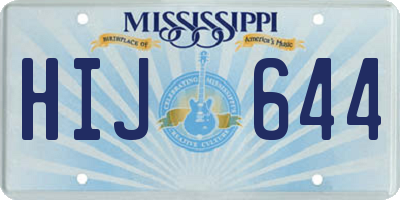 MS license plate HIJ644