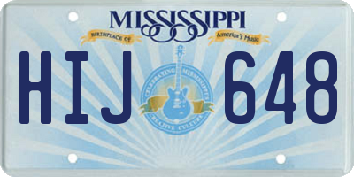 MS license plate HIJ648