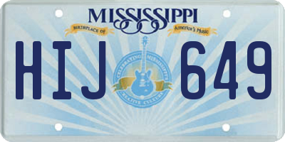 MS license plate HIJ649