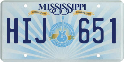 MS license plate HIJ651