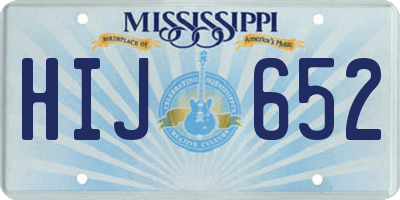 MS license plate HIJ652