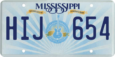 MS license plate HIJ654