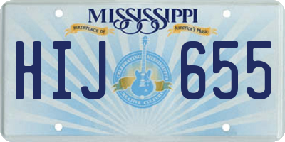 MS license plate HIJ655
