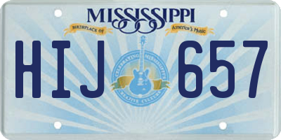 MS license plate HIJ657