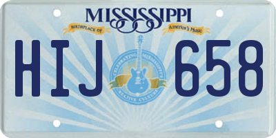 MS license plate HIJ658